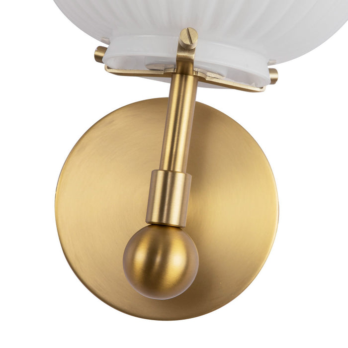 Alora - WV579107BGGR - One Light Vanity - Cherise - Brushed Gold/Glossy Ribbed Opal Glass