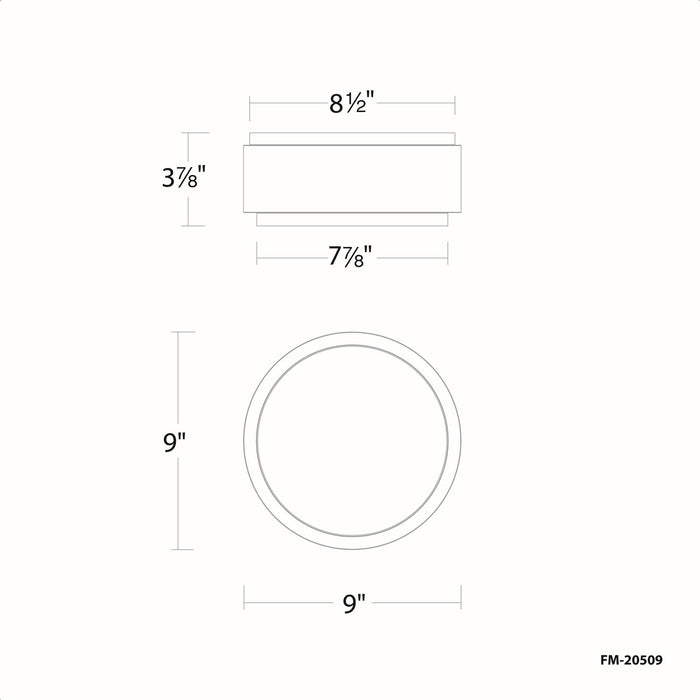 W.A.C. Lighting - FM-20509-35-WT/AB - LED Flush Mount - Salvo - White/Aged Brass