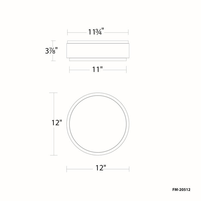 W.A.C. Lighting - FM-20512-35-WT/AB - LED Flush Mount - Salvo - White/Aged Brass