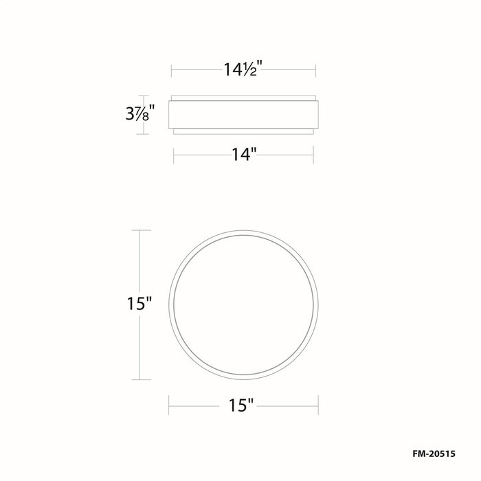 W.A.C. Lighting - FM-20515-40-WT/AB - LED Flush Mount - Salvo - White/Aged Brass