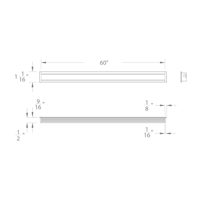 W.A.C. Lighting - LED-T-CH6-AL - Angled Recessed Channel - Invisiled - Aluminum