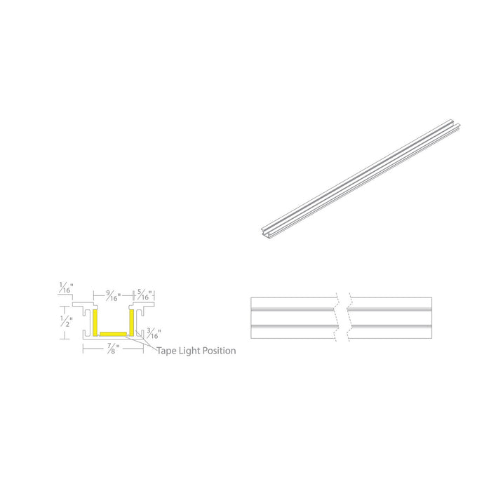 W.A.C. Lighting - LED-T-RCH5-AL - Recessed Mounted Trim Channel - Invisiled - Aluminum