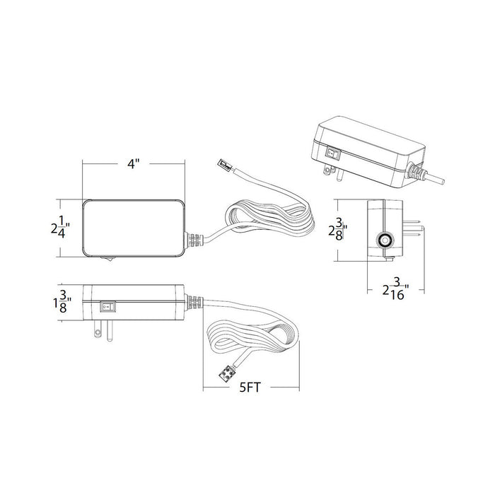 W.A.C. Lighting - LU-2460D-P-BK - Transformer - Linear Undercabinet - Black