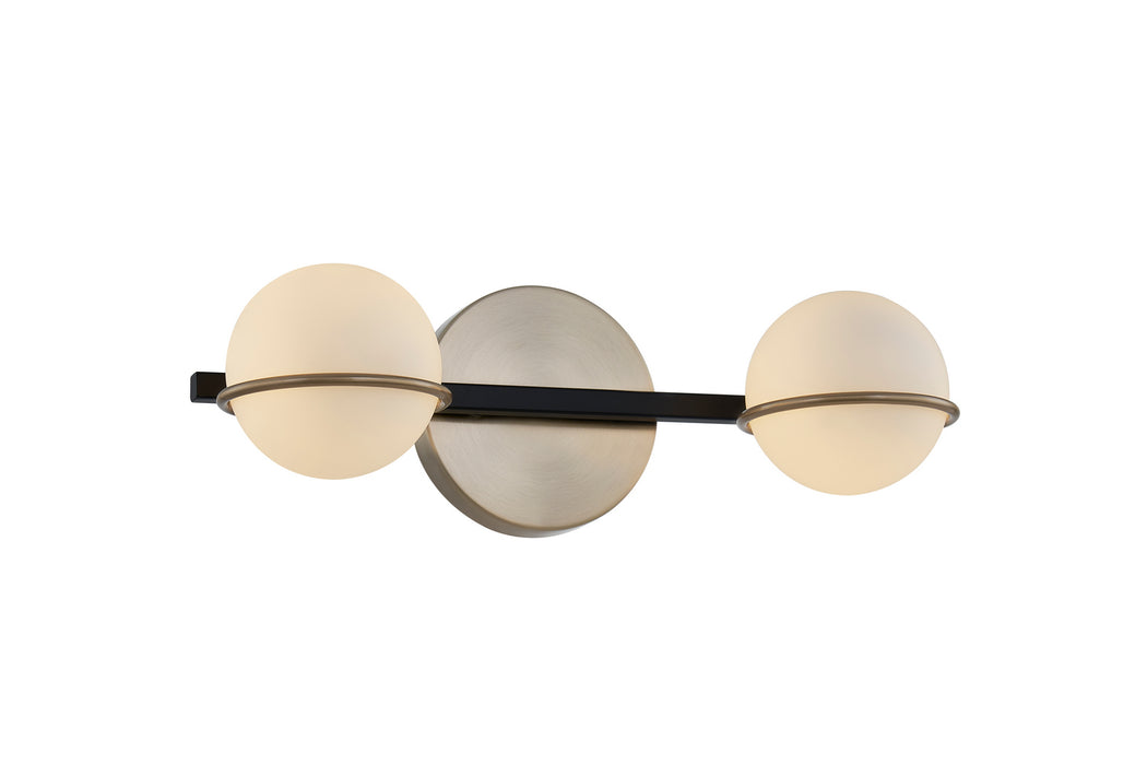 Justice Designs - FSN-4162-OPAL-MBBR - LED Bath Bar - Fusion - Matte Black w/ Brass