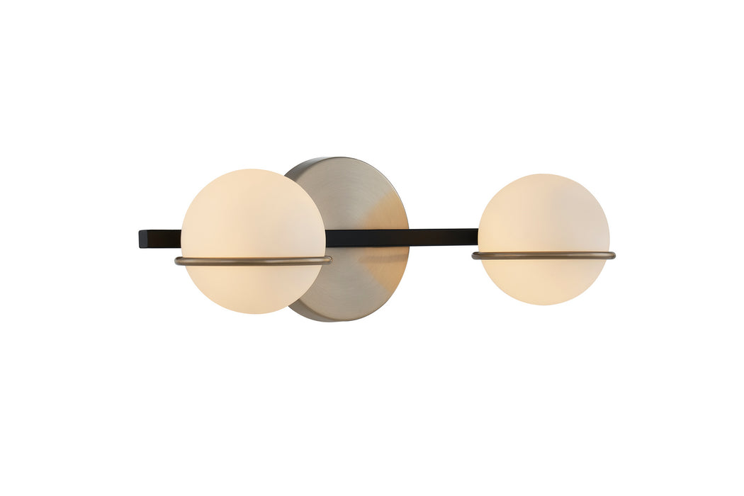 Justice Designs - FSN-4162-OPAL-MBBR - LED Bath Bar - Fusion - Matte Black w/ Brass