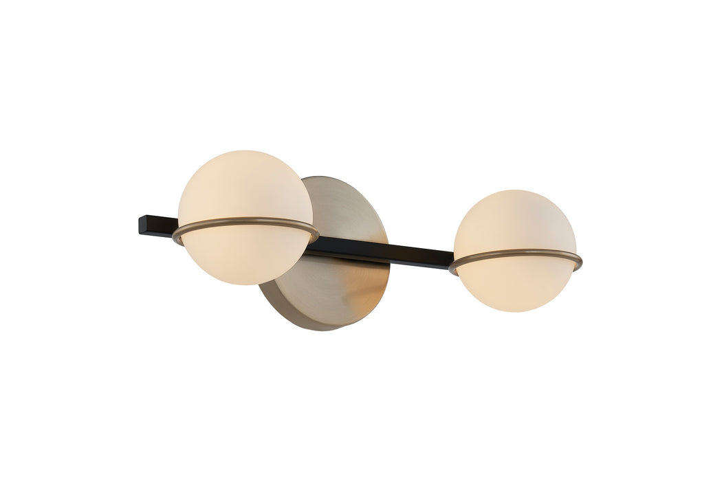 Justice Designs - FSN-4162-OPAL-MBBR - LED Bath Bar - Fusion - Matte Black w/ Brass