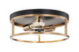Justice Designs - NSH-4483-MBBR - Two Light Flush-Mount - Matte Black Canopy w/ Brass