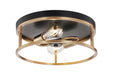 Justice Designs - NSH-4483-MBBR - Two Light Flush-Mount - Matte Black Canopy w/ Brass