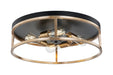 Justice Designs - NSH-4487-MBBR - Four Light Flush-Mount - Matte Black Canopy w/ Brass
