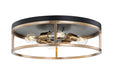 Justice Designs - NSH-4487-MBBR - Four Light Flush-Mount - Matte Black Canopy w/ Brass