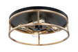 Justice Designs - NSH-4487-MBBR - Four Light Flush-Mount - Matte Black Canopy w/ Brass