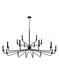 Justice Designs - NSH-8186-MBBR - 18 Light Chandelier - Matte Black w/ Brass