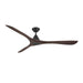 Modern Forms Fans - FR-D2504-72-MB/DW - 72 Inch Ceiling Fan - Carve - Matte Black/Dark Walnut