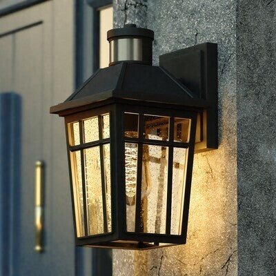 Vaxcel - T0781 - One Light Outdoor Motion Sensor Wall Light - Garfield Park - Textured Black