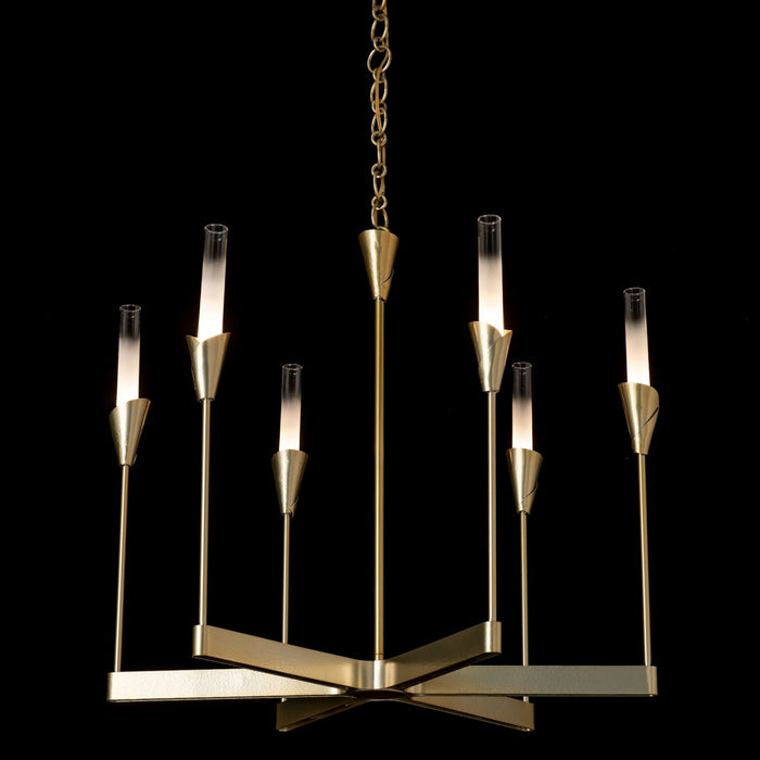 Hubbardton Forge - 101702-SKT-86-WC0821 - Six Light Chandelier - Lilium - Modern Brass