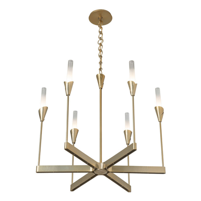 Hubbardton Forge - 101702-SKT-86-WC0821 - Six Light Chandelier - Lilium - Modern Brass