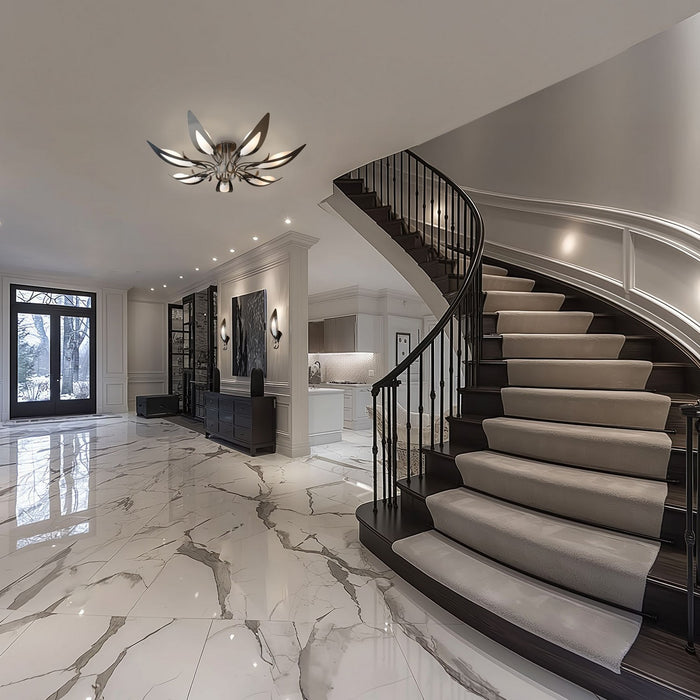 Hubbardton Forge - 121320-SKT-85-BB0823 - Seven Light Semi-Flush Mount - Parasol - Sterling