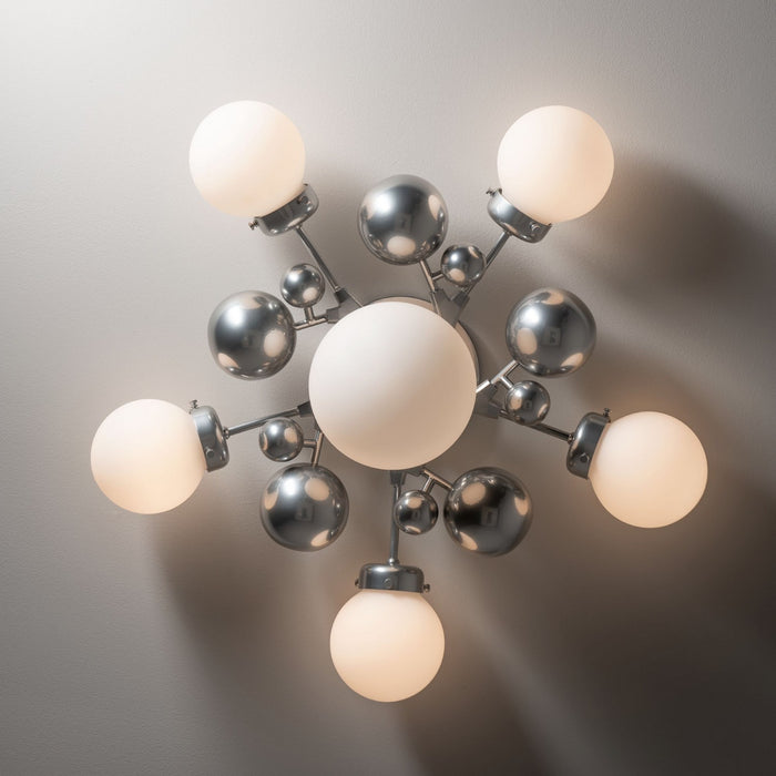 Hubbardton Forge - 128716-SKT-85-GG0639 - Six Light Semi-Flush Mount - Sprig - Sterling