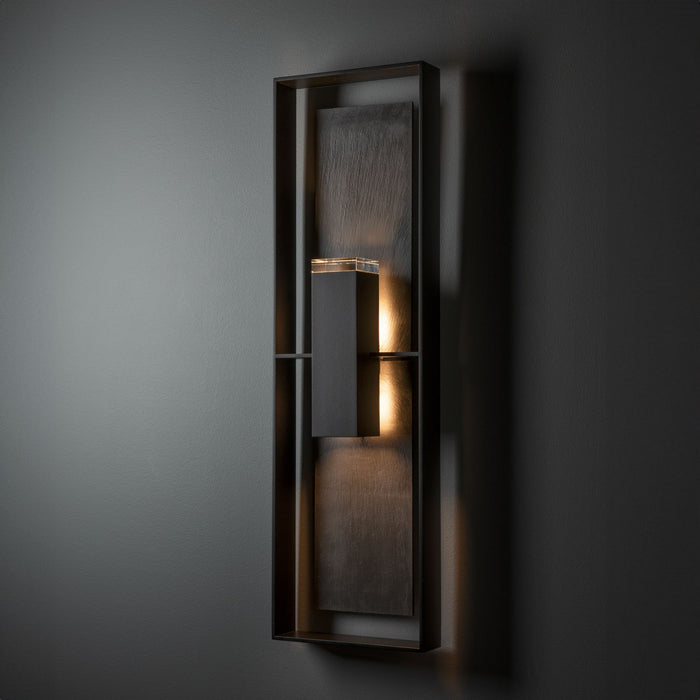 Hubbardton Forge - 302666-SKT-80-SL-ZM0850 - Two Light Outdoor Wall Sconce - Shadow Box - Coastal Black
