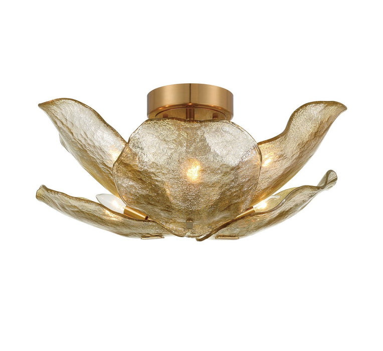 Lib & Co. - 12205-037 - Six Light Flushmount / Pendant - Corato - Brushed Brass