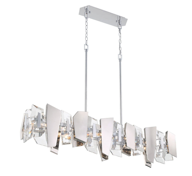 Lib & Co. - 12214-01 - Six Light Linear Chandelier - Castellana - Chrome