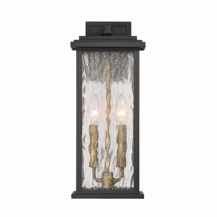 Artcraft - AC9271BK - Two Light Outdoor Wall Sconce - Estate - Black, Brass