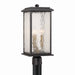 Artcraft - AC9273BK - Three Light Outdoor Post Mount - Estate - Black, Brass