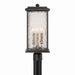 Artcraft - AC9273BK - Three Light Outdoor Post Mount - Estate - Black, Brass