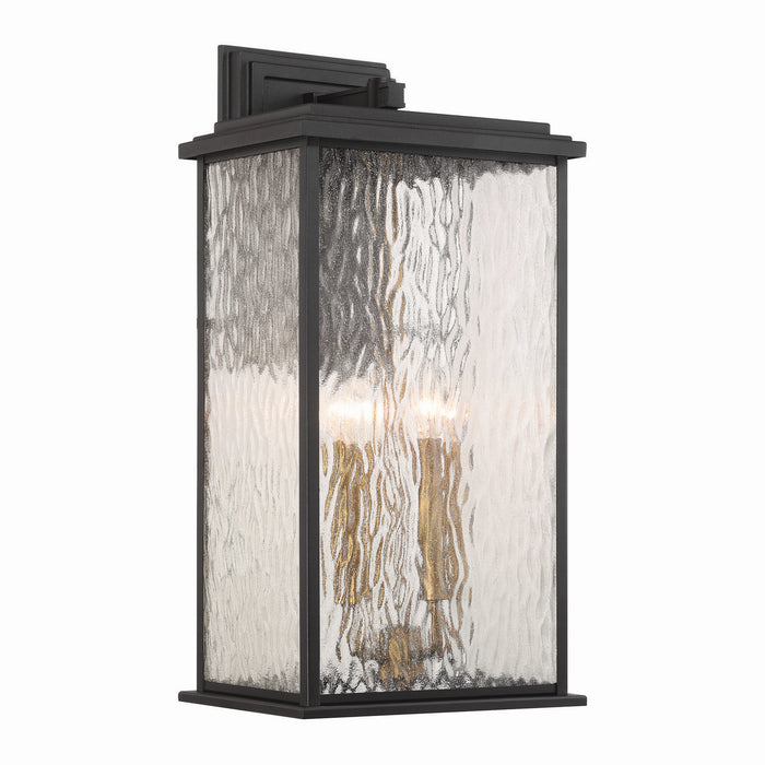 Artcraft - AC9274BK - Four Light Outdoor Wall Sconce - Estate - Black, Brass