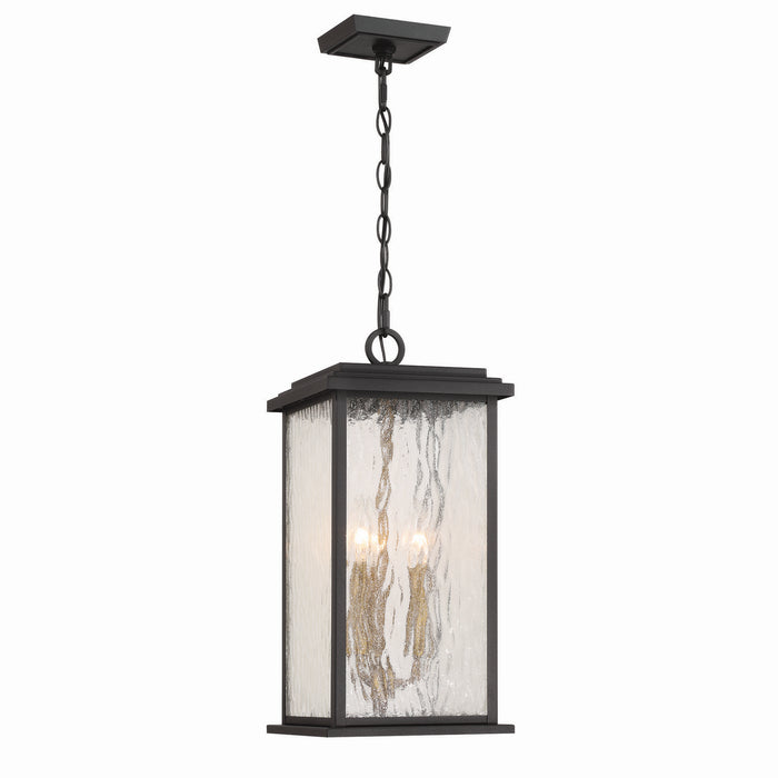 Artcraft - AC9275BK - Three Light Outdoor Pendant - Estate - Black, Brass