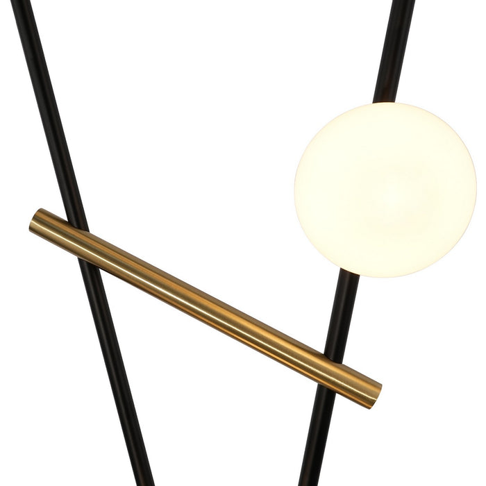 Artcraft - AC10046BK - LED Floor Lamp - Cortina - Black, Brushed Brass