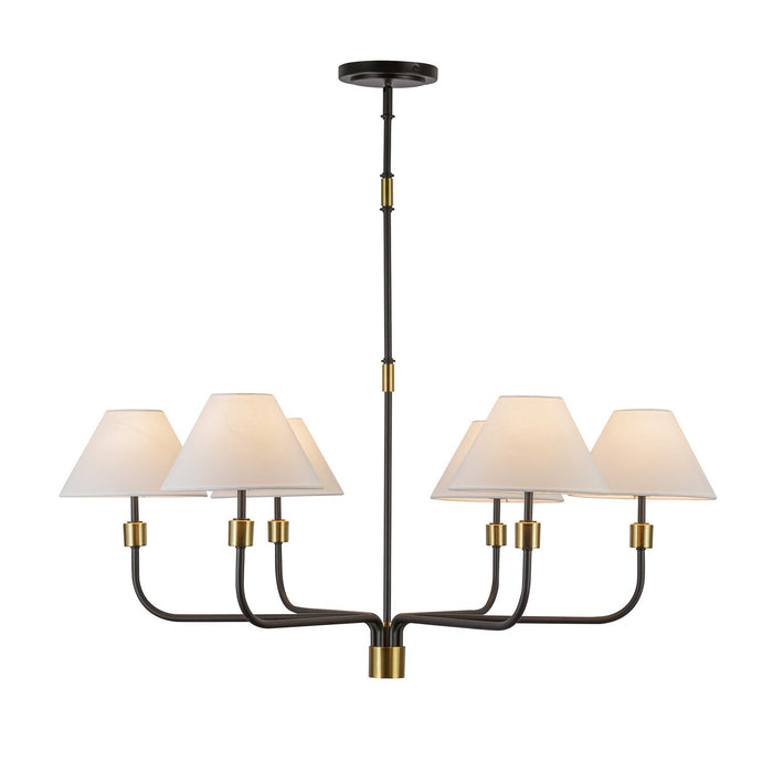 Artcraft - AC12036BB - Six Light Chandelier - Providence - Black, Brushed Brass