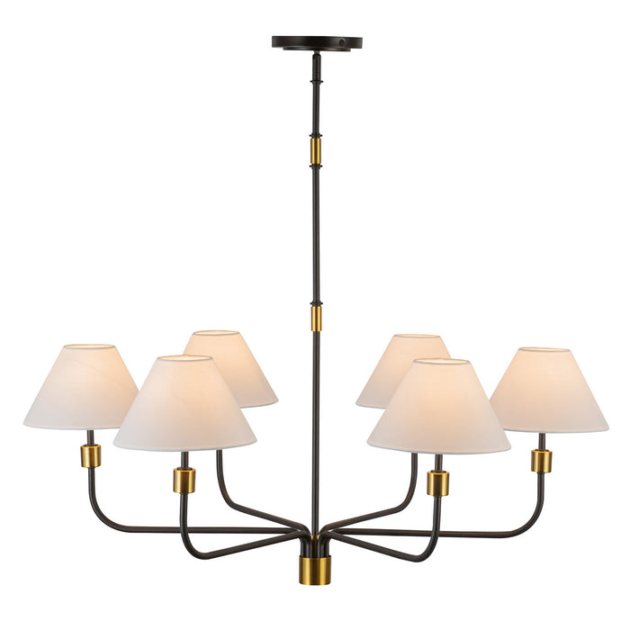 Artcraft - AC12036BB - Six Light Chandelier - Providence - Black, Brushed Brass
