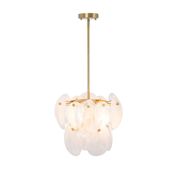 Artcraft - AC12210BR - Four Light Pendant - Lily - Brushed Brass