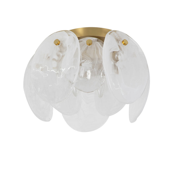 Artcraft - AC12216BR - Three Light Semi Flush Mount - Lily - Brushed Brass