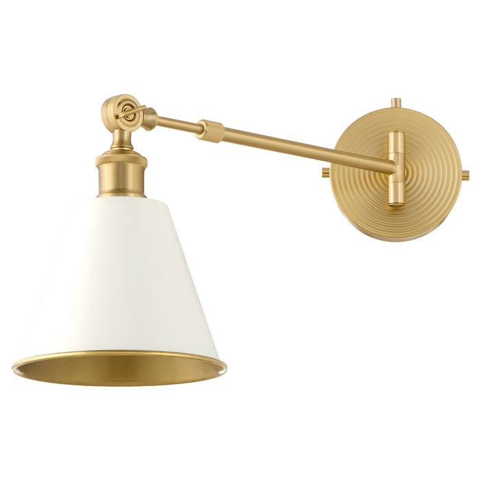 Quorum - 5320-1-0880 - One Light Wall Mount - Bailey - Studio White w/ Aged Brass