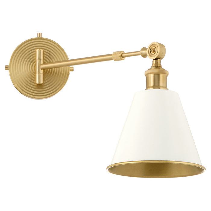 Quorum - 5320-1-0880 - One Light Wall Mount - Bailey - Studio White w/ Aged Brass