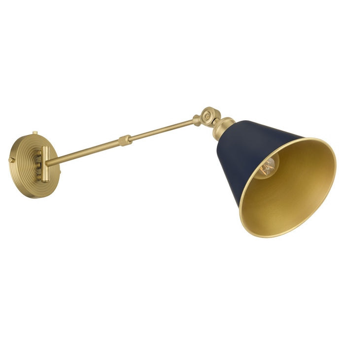 Quorum - 5320-1-3280 - One Light Wall Mount - Bailey - Blue w/ Aged Brass