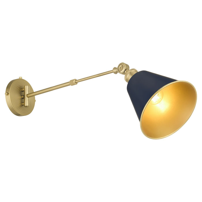 Quorum - 5320-1-3280 - One Light Wall Mount - Bailey - Blue w/ Aged Brass