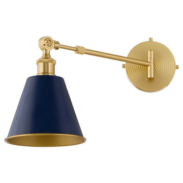 Quorum - 5320-1-3280 - One Light Wall Mount - Bailey - Blue w/ Aged Brass