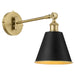 Quorum - 5320-1-5980 - One Light Wall Mount - Bailey - Matte Black w/ Aged Brass