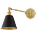Quorum - 5320-1-5980 - One Light Wall Mount - Bailey - Matte Black w/ Aged Brass