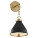 Quorum - 5863-1-5980 - One Light Wall Mount - Bonnel - Matte Black / Aged Brass