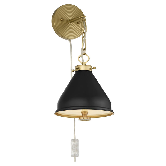 Quorum - 5863-1-5980 - One Light Wall Mount - Bonnel - Matte Black / Aged Brass