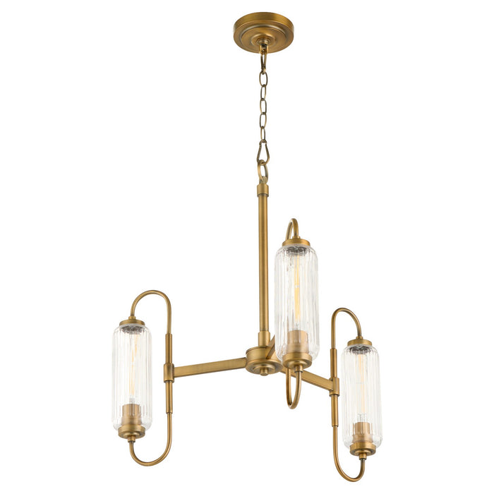 Quorum - 6015-3-47 - Three Light Chandelier - Whitmire - Brushed Brass