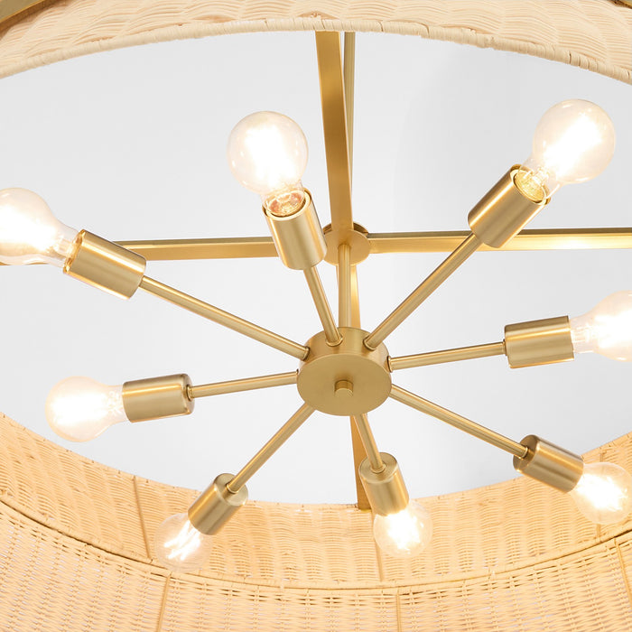 Quorum - 6123-8-47 - Eight Light Pendant - Fairview - Brushed Brass