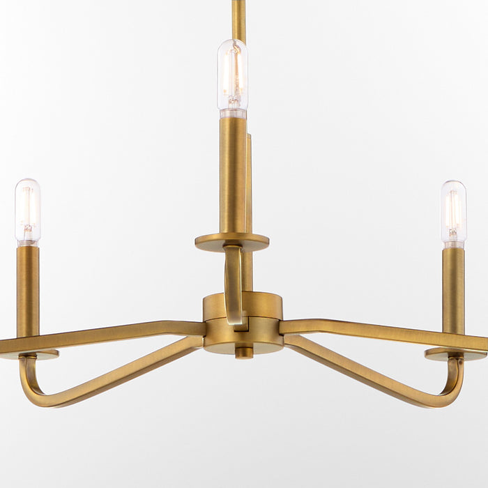 Quorum - 6307-5-47 - Five Light Chandelier - Rutherford - Brushed Brass