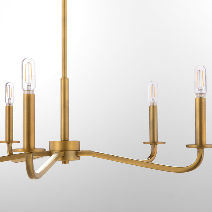Quorum - 6307-5-47 - Five Light Chandelier - Rutherford - Brushed Brass