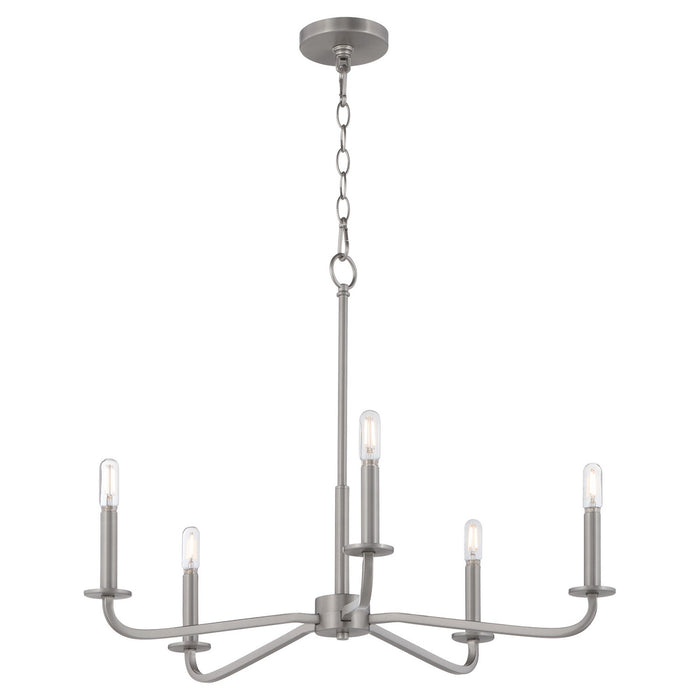 Quorum - 6307-5-65 - Five Light Chandelier - Rutherford - Satin Nickel