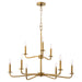 Quorum - 6307-9-47 - Nine Light Chandelier - Rutherford - Brushed Brass